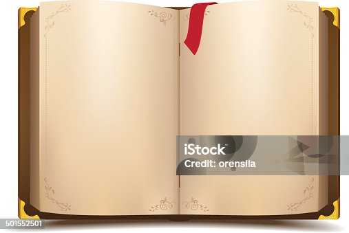 istock Old open magic book 501552501
