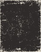 Vector old paper background in black color with scratches.