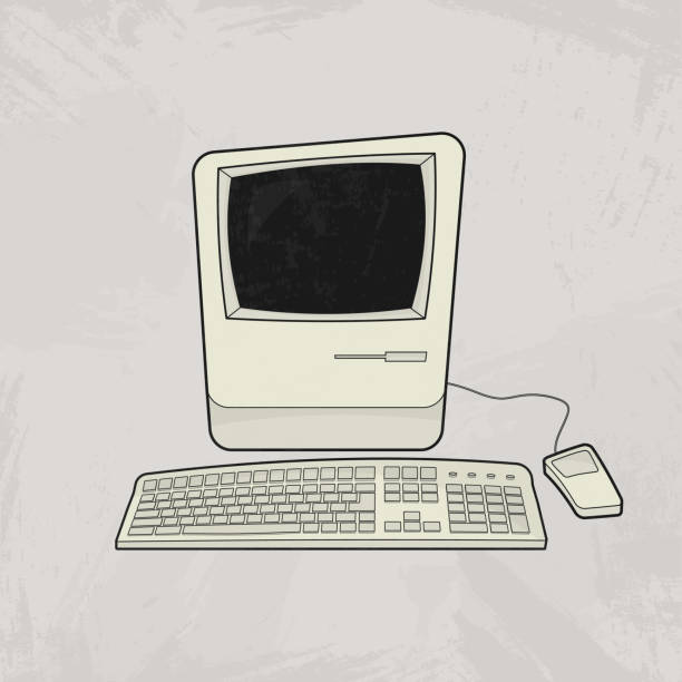 Old Personal Computer Vector Illustration eps10, retro