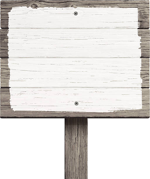 ilustrações de stock, clip art, desenhos animados e ícones de velha placa de madeira - wooden sign board against white