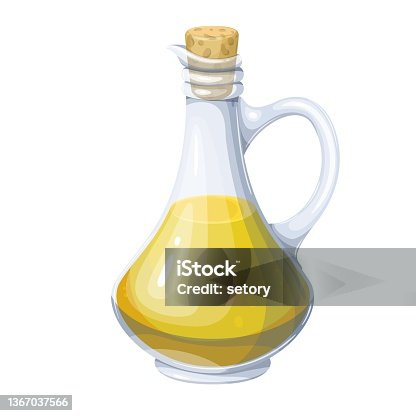 istock Olive oil glass jug pitcher jar bottle 1367037566