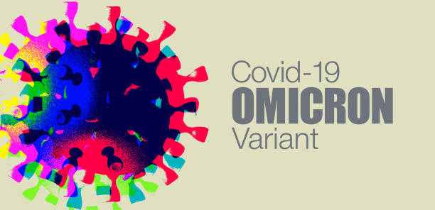 ilustraciones, imágenes clip art, dibujos animados e iconos de stock de omicron, nueva variante del covid-19 - omicron