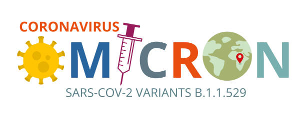 omicron new sars mutation variant b.1.1.529 concept. public health risk. fight against coronavirus - omikron stock illustrations