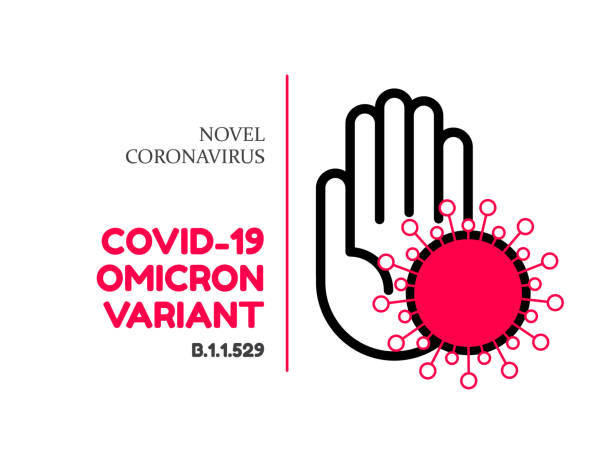 omicron variant of coronavirus outbreak influenza as dangerous flu strain cases as a pandemic concept banner flat style illustration, omicron of covid-19 stock illustration stock illustration - omicron covid stock illustrations