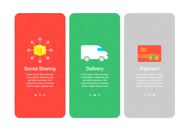Onboarding screens for websites and mobile apps related to e-commerce
