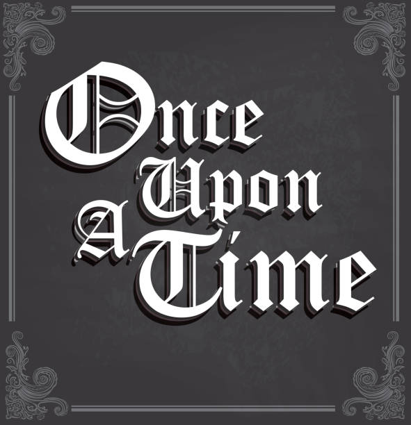 Once Upon a Time text design on chalkboard Once Upon a Time text design on chalkboard chaterba stock illustrations