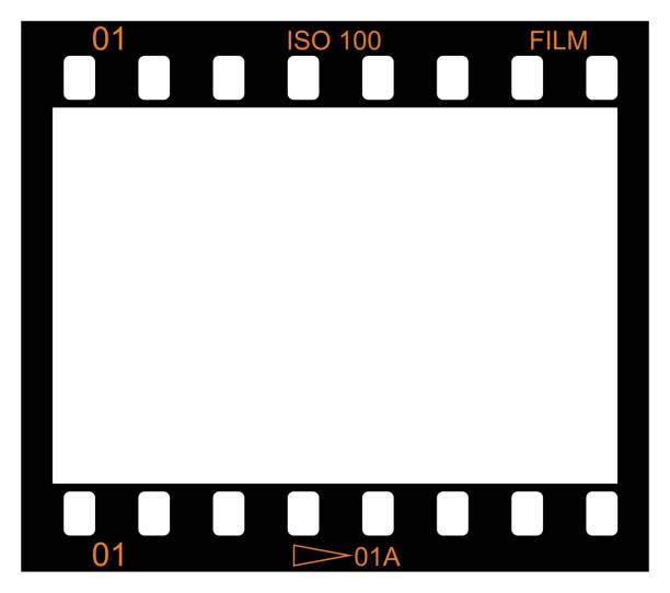 One frame One frame of 35 mm reel film movie patterns stock illustrations
