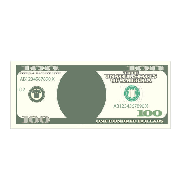 One Hundred Dollars Banknote Isolated on White Background vector art illustration