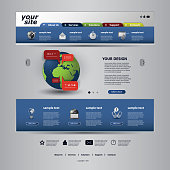 Modern Style Colorful One Page Web Site Creative Design, User Interface Layout, Presentation Template Illustration for Your Business or Blog - Freely Scalable and Editable Vector Format Included