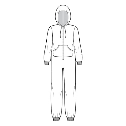 Onesie Overall Jumpsuit Sleepwear Technical Fashion Illustration With ...