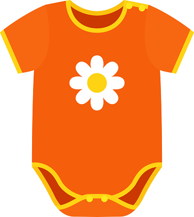 Onesies Baby Cloth In Flat Design Vector Cartoon Illustration Stock ...