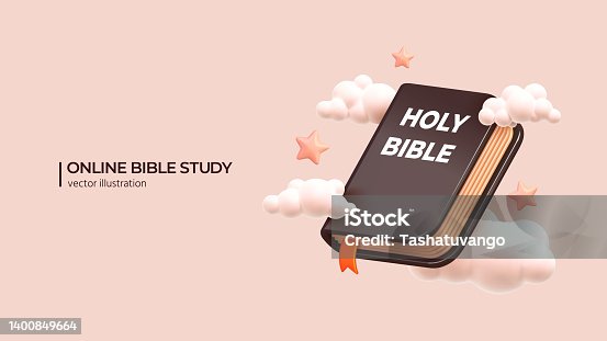 istock Online Bible Study concept. Vector illustration. 1400849664