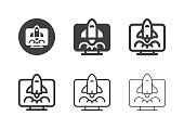 Online Business Startup Icons Multi Series Vector EPS File.