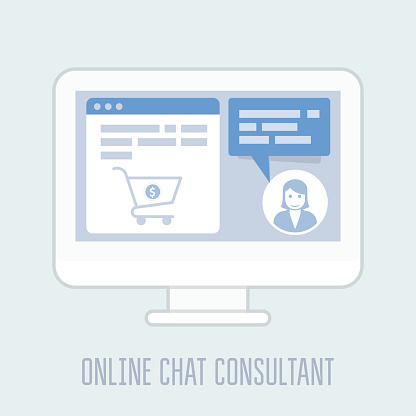Online chat consultant - website assistance hints vector