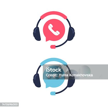 istock Online chat icon and virtual help service. 1410696000