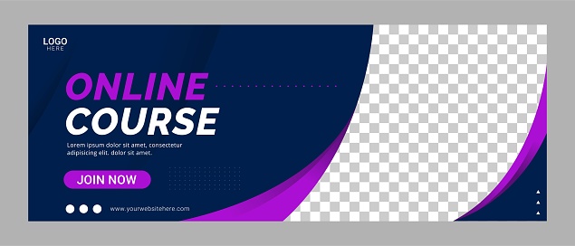 Online course social media cover banner template promotion