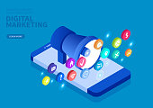 Online digital marketing concept