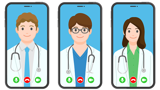 Online doctor. Telemedicine in a smartphone.