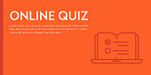 Online Quiz Flat Web Banner with Editable Stroke Icon