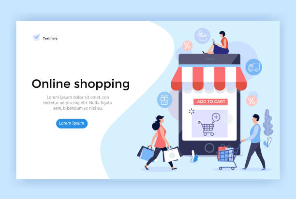 online alışveriş konsept illüstrasyon. - online shopping stock illustrations