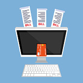 Paying, Internet, Financial Bill, Digital Display, Credit Card