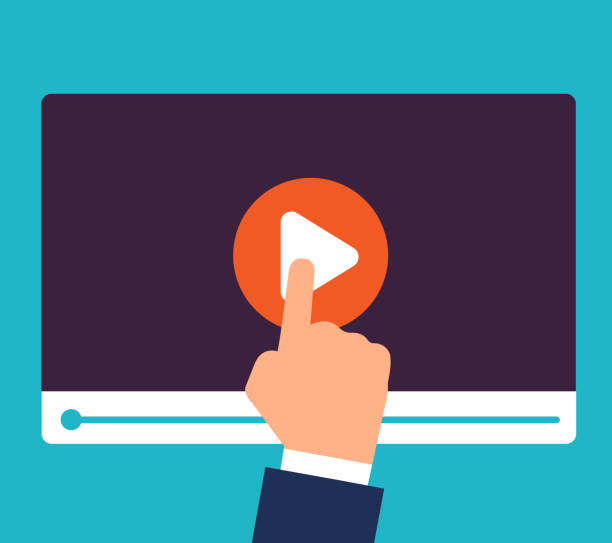 Online tutorials concept. Video training and education. Study and learning vector background Online tutorials concept. Video training and education. Study and learning vector background. Illustration of video online, education webinar home video camera stock illustrations