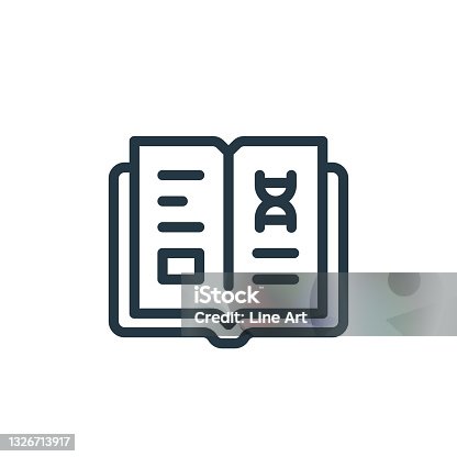 istock open book icon vector from science concept. Thin line illustration of open book editable stroke. open book linear sign for use on web and mobile apps, logo, print media.. 1326713917