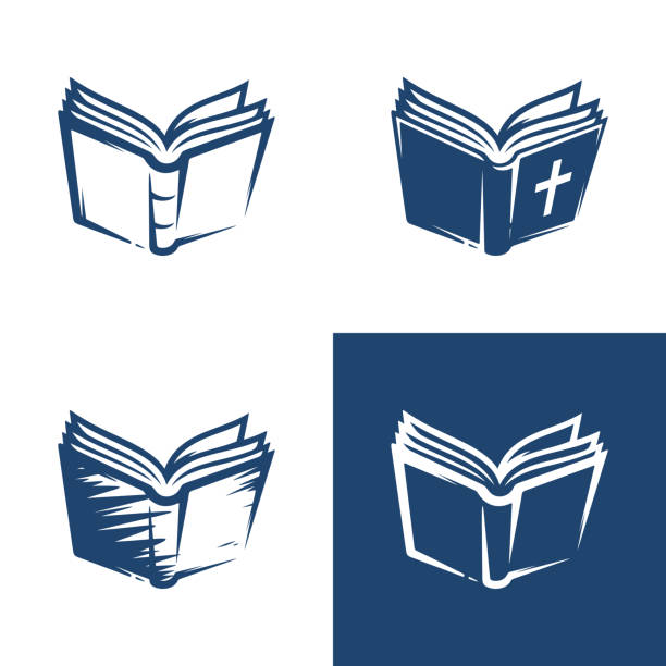 open book icons open book icons set isolated bible stock illustrations