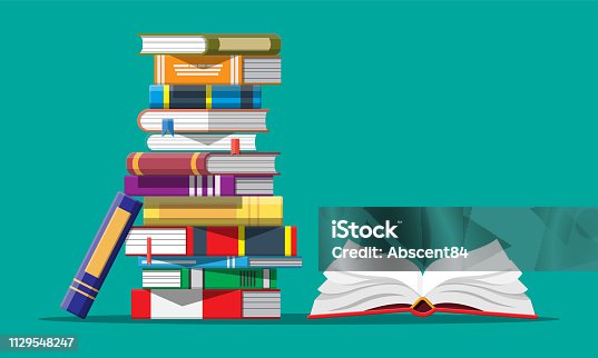 istock Open book with an upside down pages 1129548247