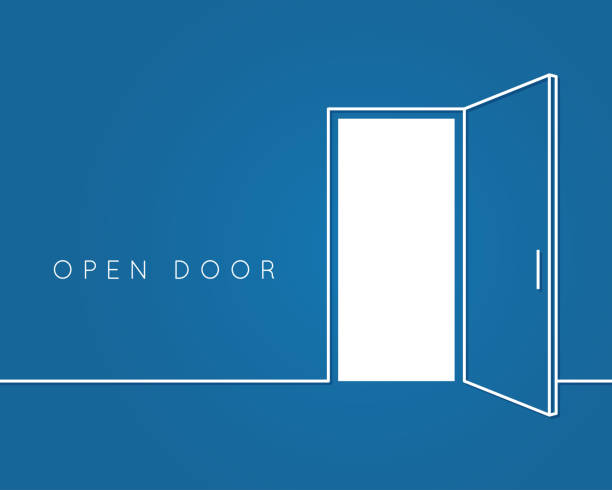 Open Door Illustrations Royalty Free Vector Graphics Clip Art