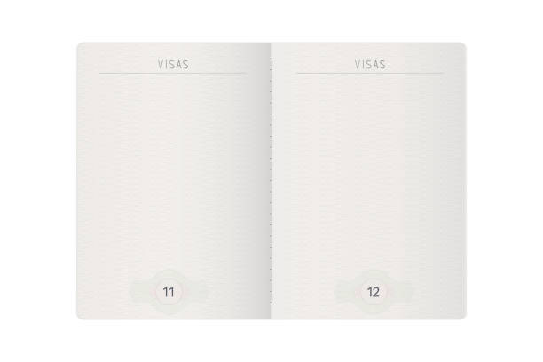 ilustrações, clipart, desenhos animados e ícones de abra o passaporte mock up. páginas em branco - passport
