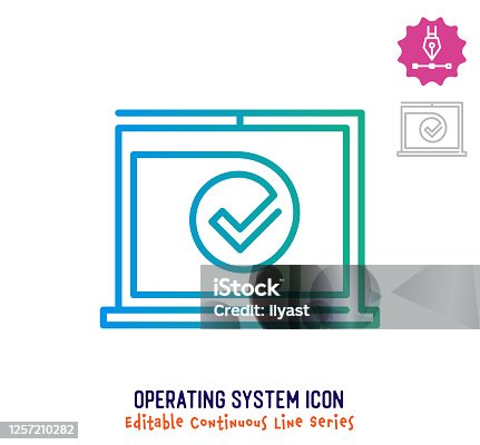 istock Operating System Continuous Line Editable Stroke Line 1257210282
