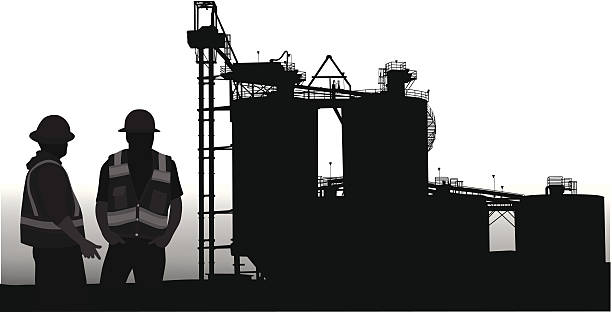 Operations A-Digit  factory silhouettes stock illustrations