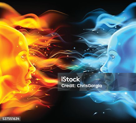 istock Opposites Faces Concept 537551634