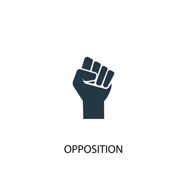 Opposition icon. Simple element illustration Opposition icon. Simple element illustration. Opposition concept symbol design from Elections collection. Can be used for web and mobile. struggle stock illustrations