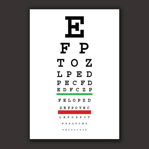 optical vision test vector chart optical vision test vector chart Poster for vision testing human eye stock illustrations