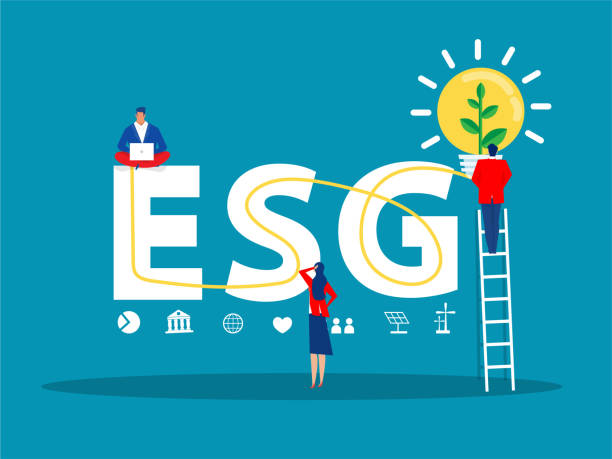 ESG or ecology problem concept, businessman leader seedling growth invest concept vector illustrator vector art illustration