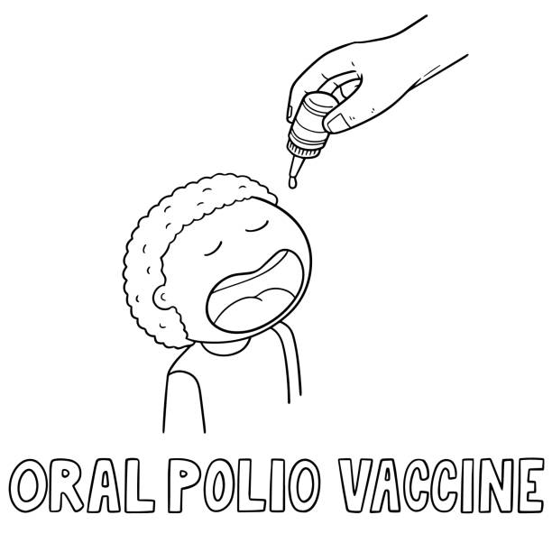 sözlü felci aşı - polio stock illustrations