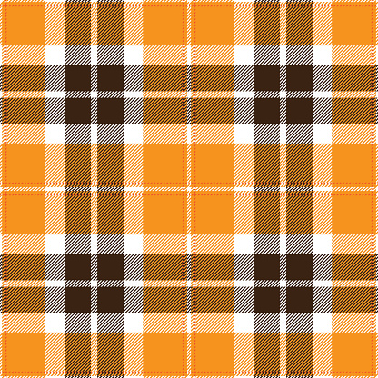 Orange And Brown Scottish Tartan Plaid Pattern Fabric Swatch