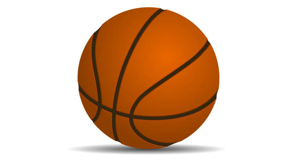 Orange basketball ball isolated on white background vector art illustration