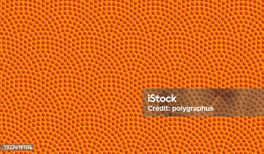istock Orange basketball ball seamless dotted pattern. Vector background 1322419706