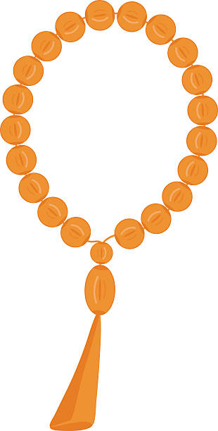illustrazioni stock, clip art, cartoni animati e icone di tendenza di icona di orange beads - paternoster