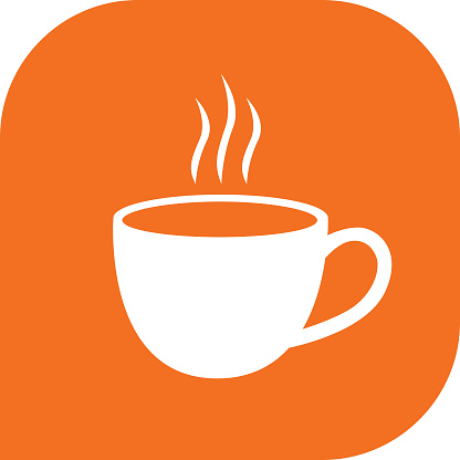 Orange Coffee Cup Icon Stock Illustration - Download Image Now - iStock