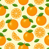 istock Orange fruit vector seamless pattern. 1324097792
