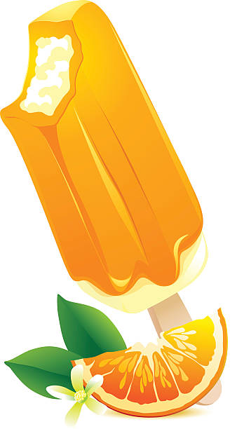pomarańczowy lody z owoców cytrusowych segmentu.  letni smaku - ice cream stock illustrations