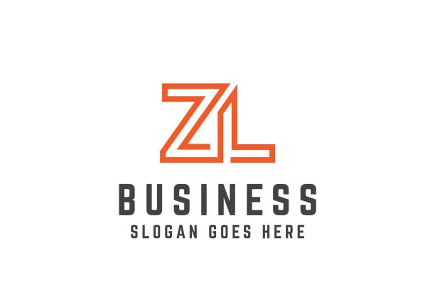 ilustrações de stock, clip art, desenhos animados e ícones de orange initial letter zl logo vector template - zl