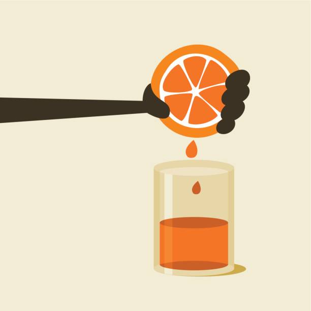 Orange juice vector art illustration