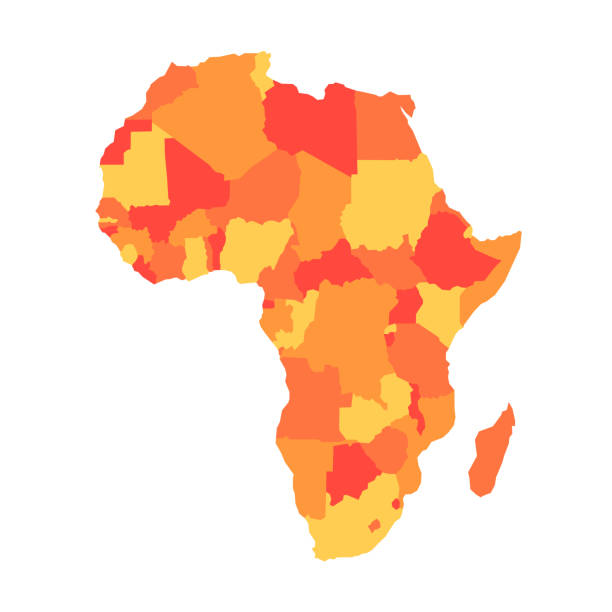 ilustrações de stock, clip art, desenhos animados e ícones de orange political map of africa. vector illustration - tanzania object