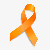 istock Orange ribbon awareness Kidney Cancer, Leukemia, Limb Difference, Multiple Sclerosis, Skin Cancer. Isolated on white background. Vector  illustration. 1318388322