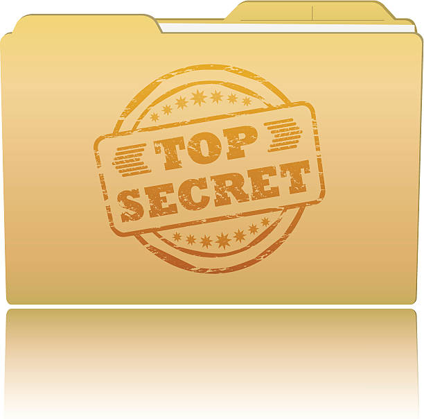 Orange top secret stamp on a Manila folder Eps10. Blending and transparent effects used. Opacity mask used. top secret stock illustrations